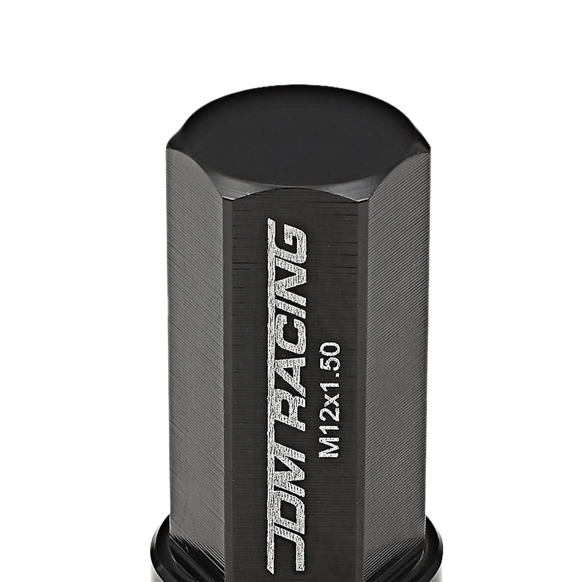 M12 x 1.5 Acorn Style Extended Lug Nuts - Aluminum Black 20pc Set