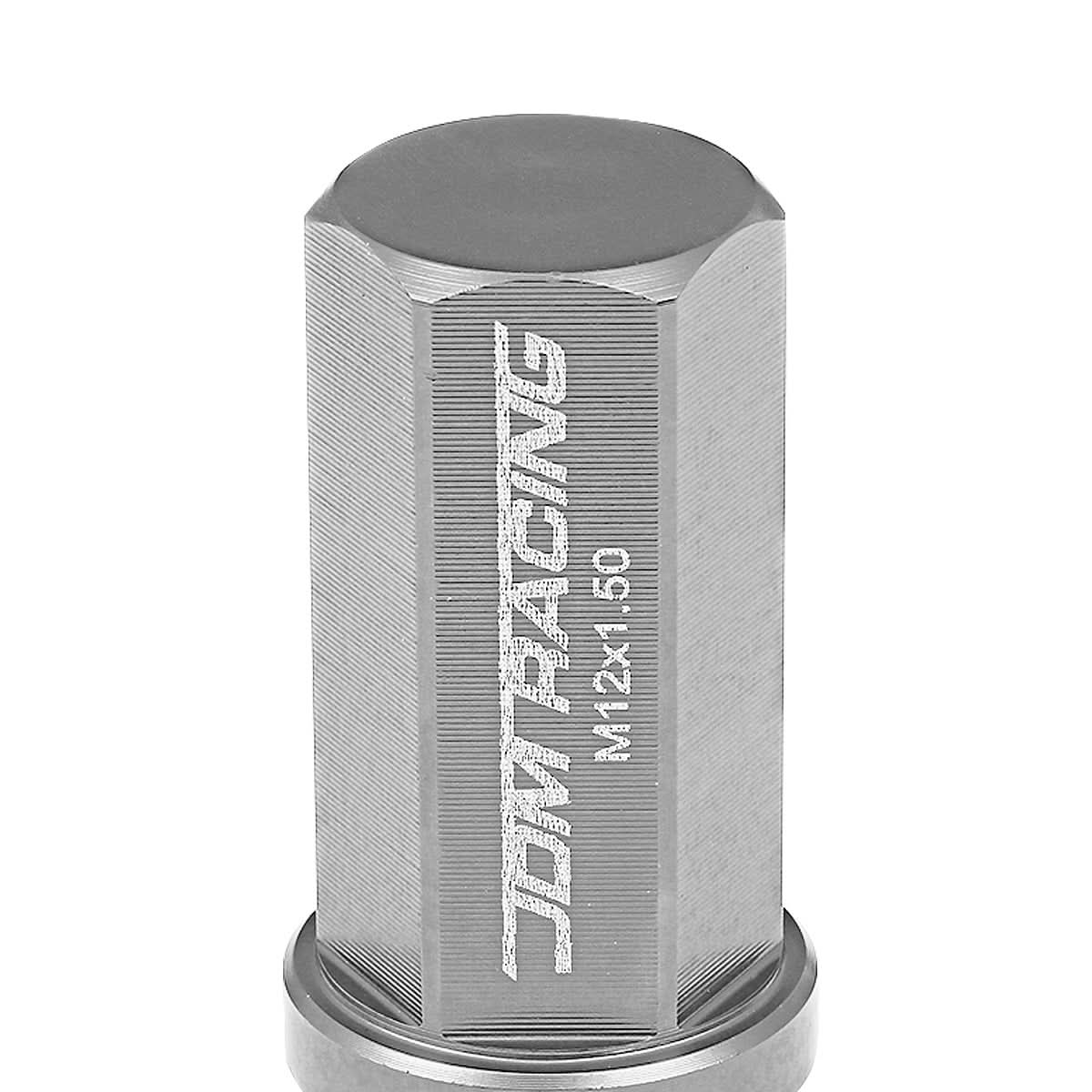 M12 x 1.5 Acorn Style Extended Lug Nuts - Aluminum Gun Metal 20pc