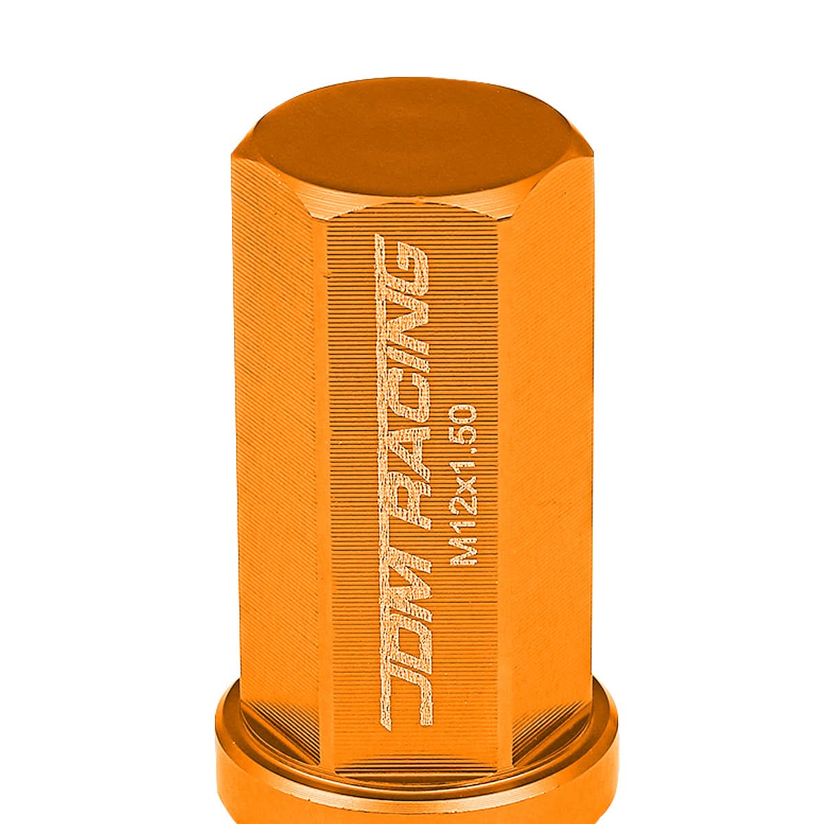 Aluminum Lug Nuts M12 x 1.5 Acorn Style Extended Orange 20pc Set