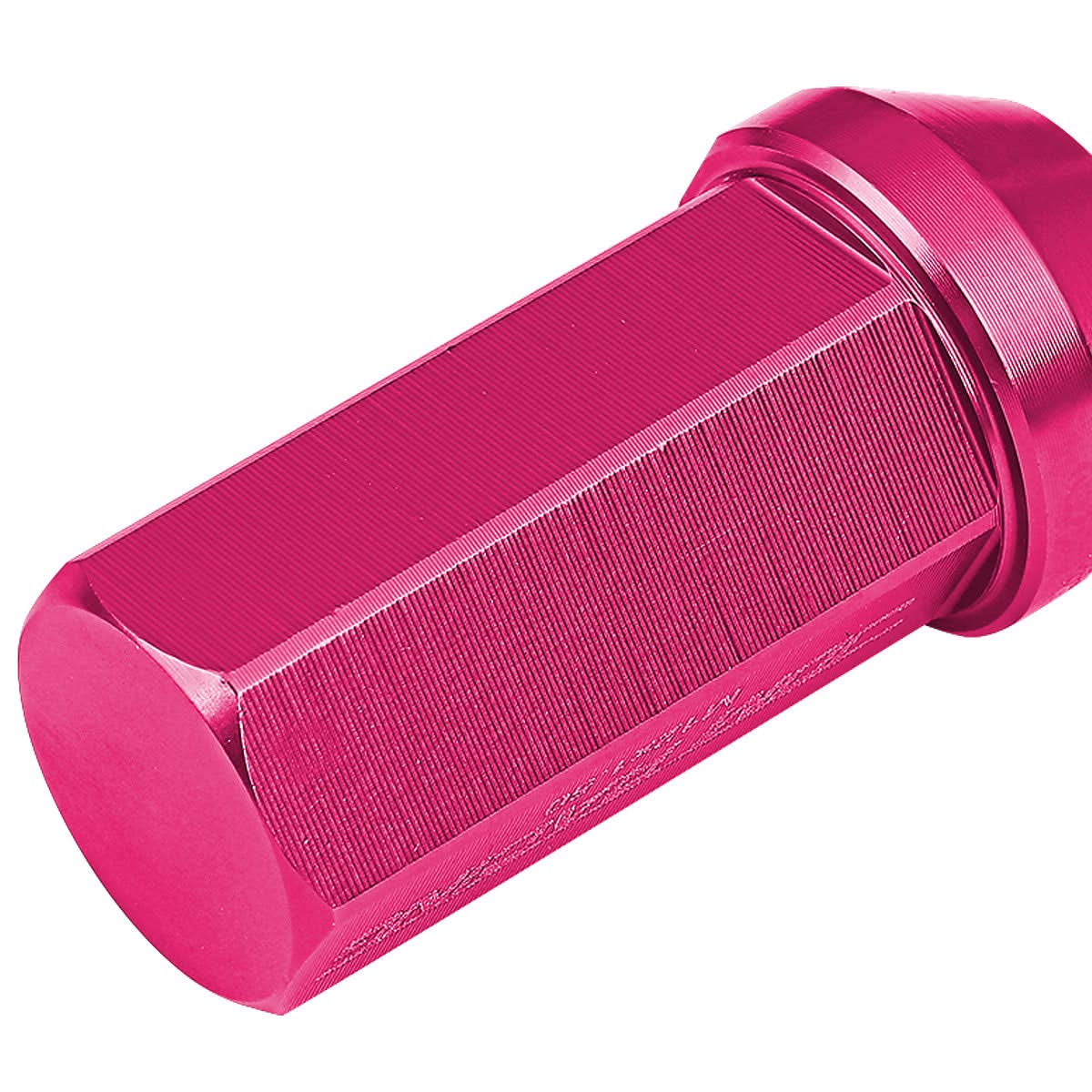 M12 x 1.5 Extended Acorn Lug Nuts 50mm Pink Aluminum 20pc Set