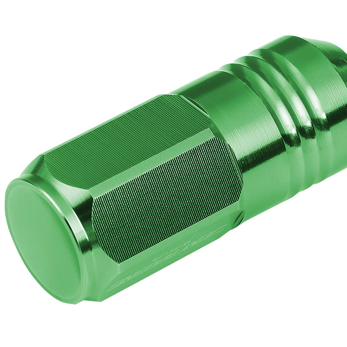 M12 x 1.25 Extended Closed End Lug Nuts 20pc Set Aluminum Green