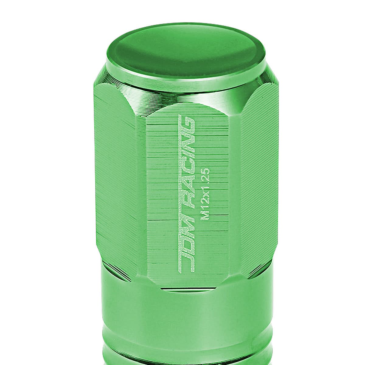M12 x 1.25 Extended Closed End Lug Nuts 20pc Set Aluminum Green