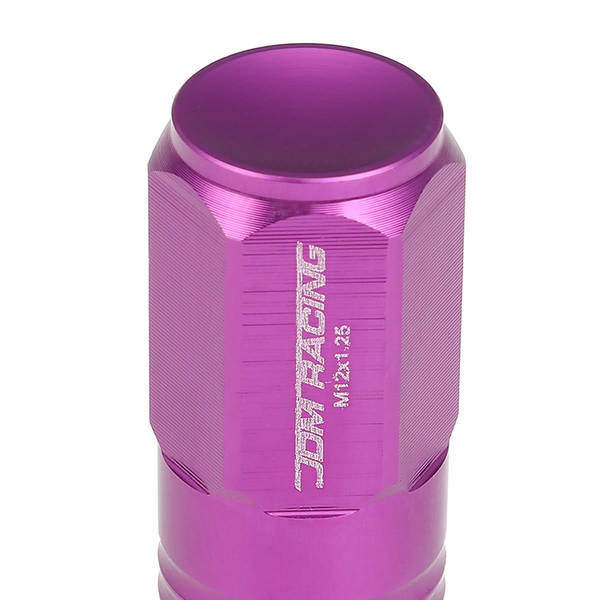 M12 x 1.25 Extended Closed End Lug Nuts 50mm Purple Aluminum 20pc