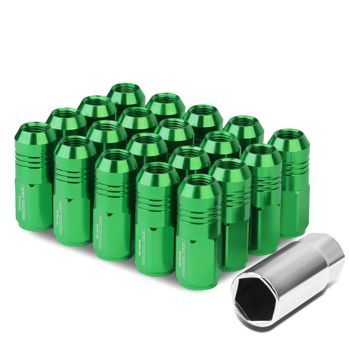 M12 x 1.5 Extended Closed End Lug Nuts - Aluminum