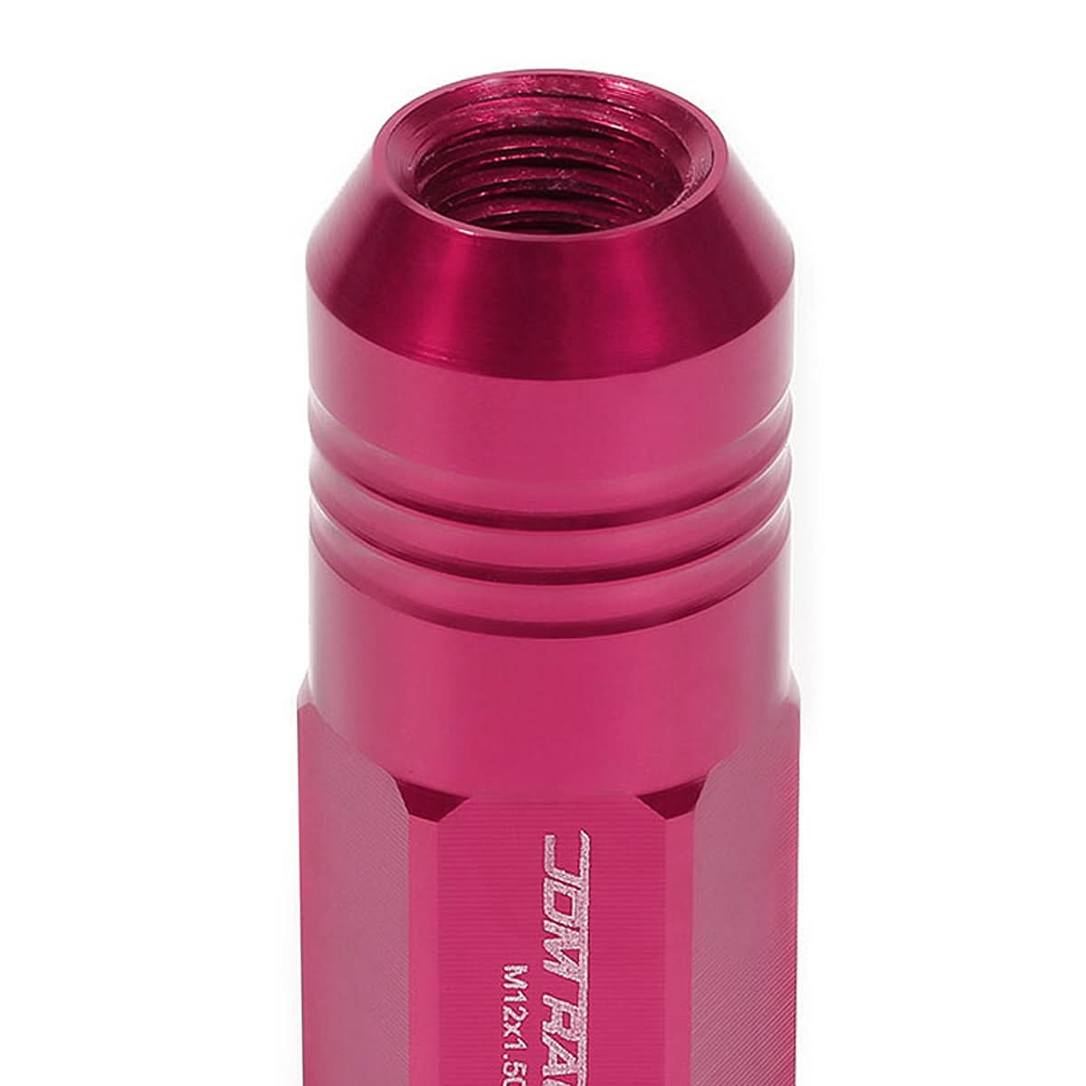 M12 x 1.5 Extended Closed End Lug Nuts 50mm Pink Aluminum 20pc Set