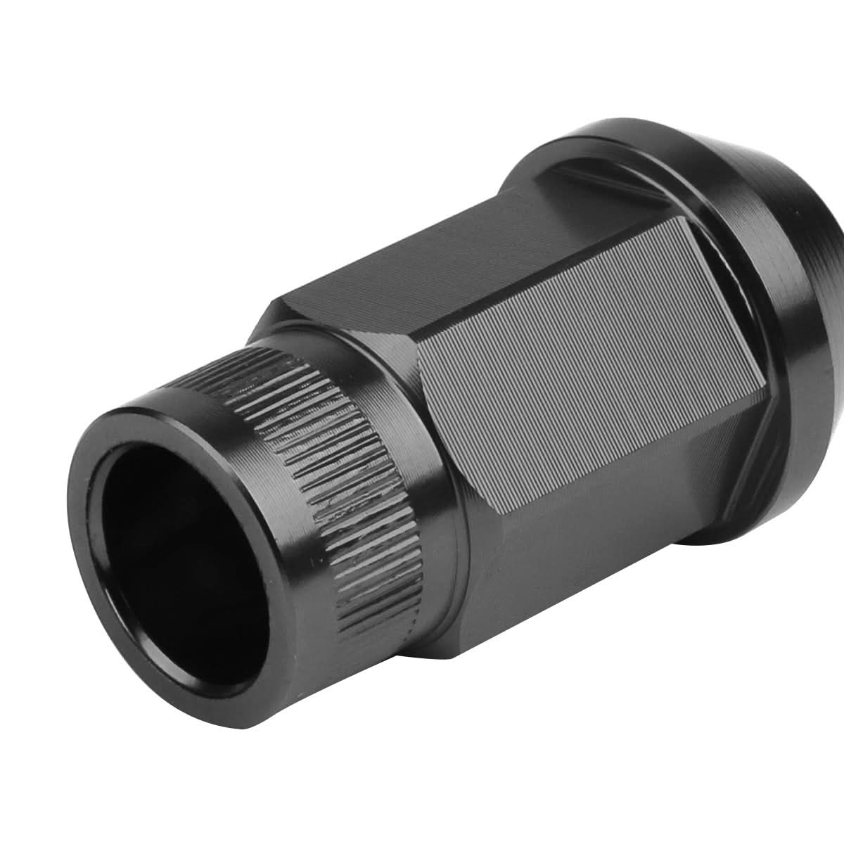 M12x1.25 Aluminum Acorn Knurled Extended Lug Nuts 20pc Gun Metal
