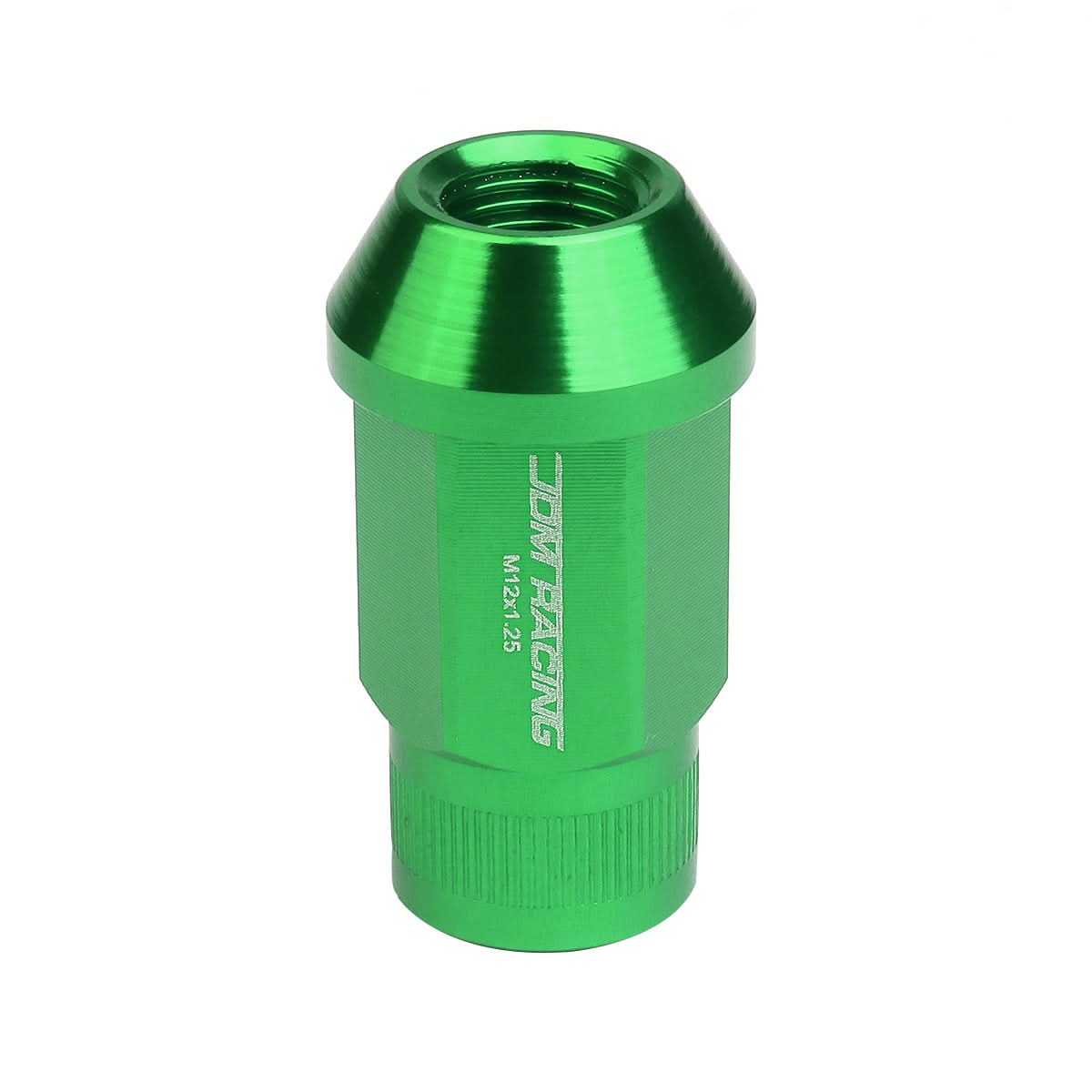 M12x1.25 Aluminum Lug Nuts - 44mm Extended Acorn Style - Green 20pc