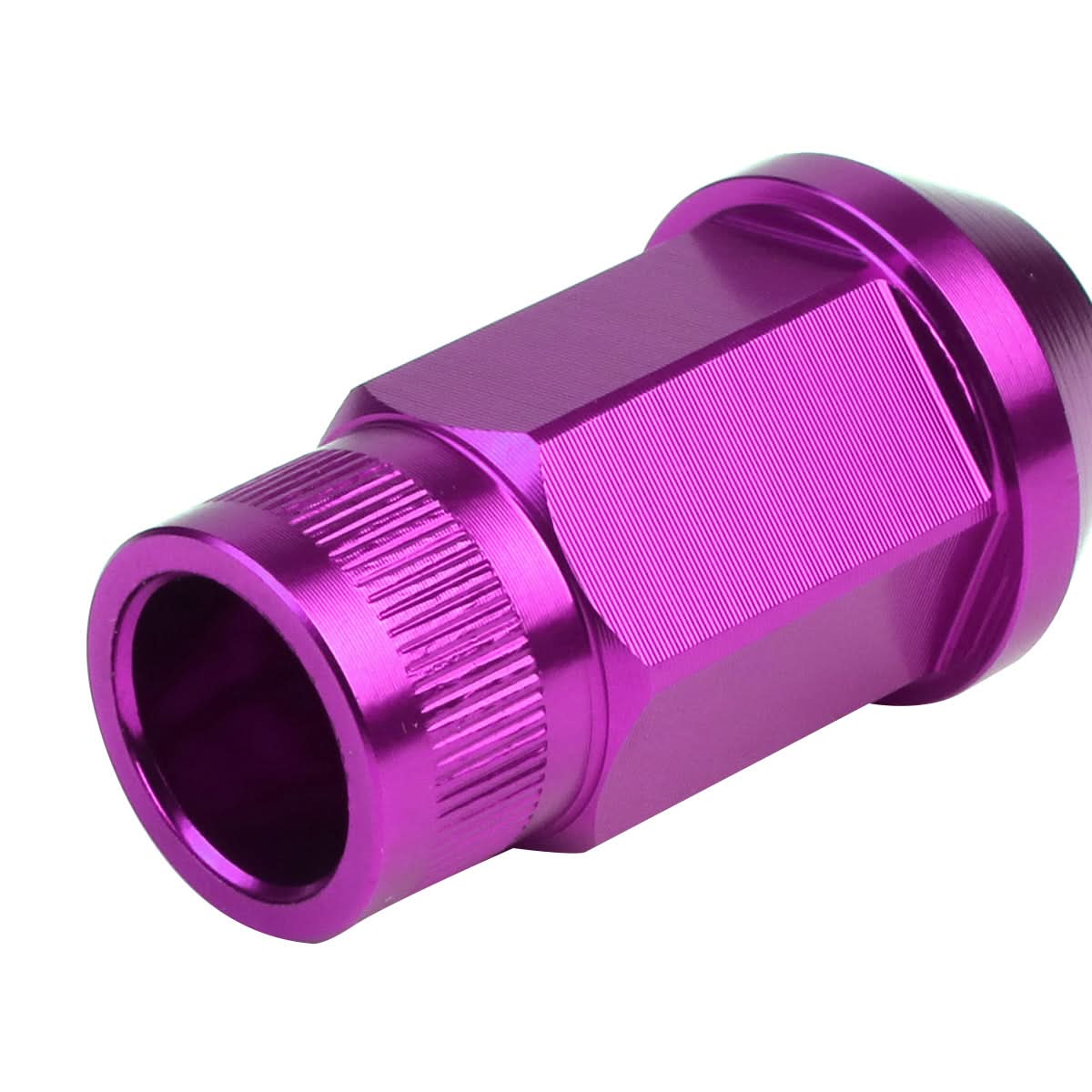 M12x1.25 Extended Acorn Lug Nuts 44mm Purple Aluminum 20pc Set