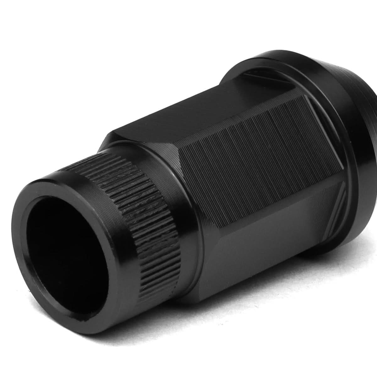 M12x1.5 Aluminum Lug Nuts - Extended Acorn Style - Black - 20pc Set