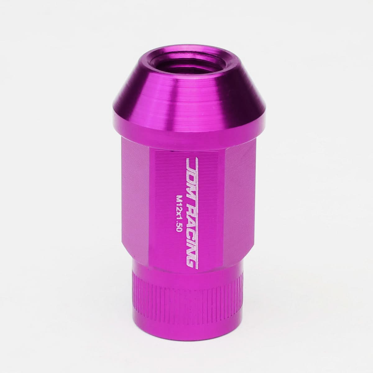 M12x1.5 Extended Acorn Knurled Lug Nuts - 44mm Purple Aluminum 20pc