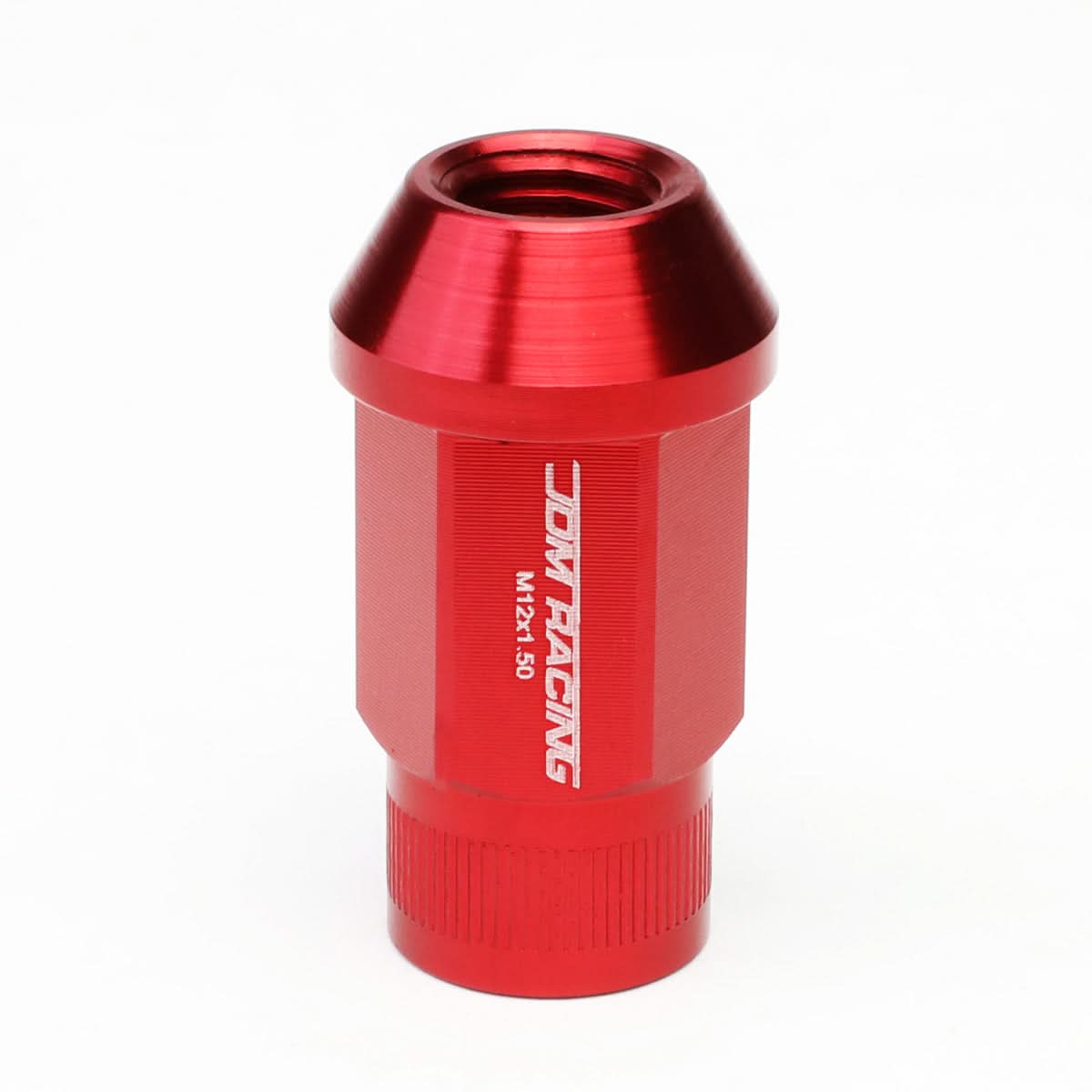 M12x1.5 Aluminum Lug Nuts - Extended Acorn Knurled 44mm - 20pc Red