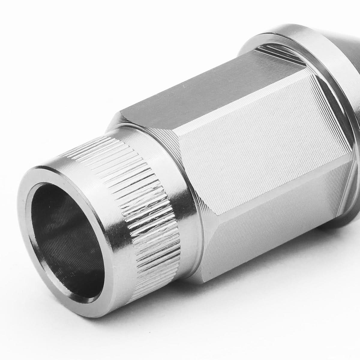 Aluminum Lug Nuts M12x1.5 44mm Acorn Knurled Extended Open End 20pc