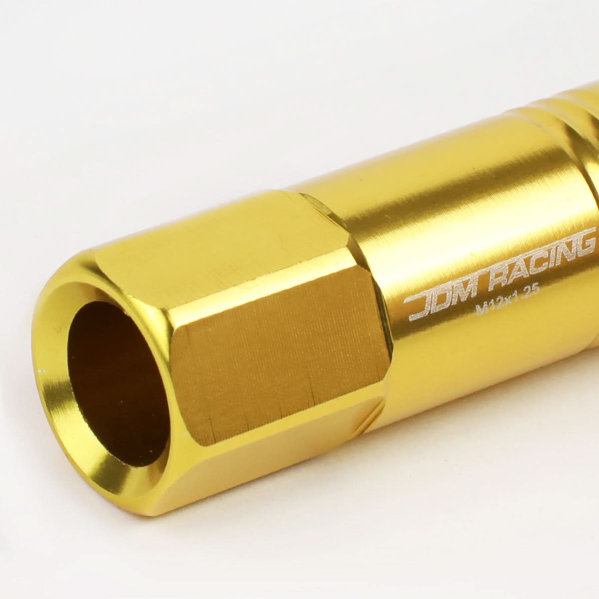 M12 x 1.25 Extended Aluminum Lug Nuts 20pc Set w/ Adapter - Gold