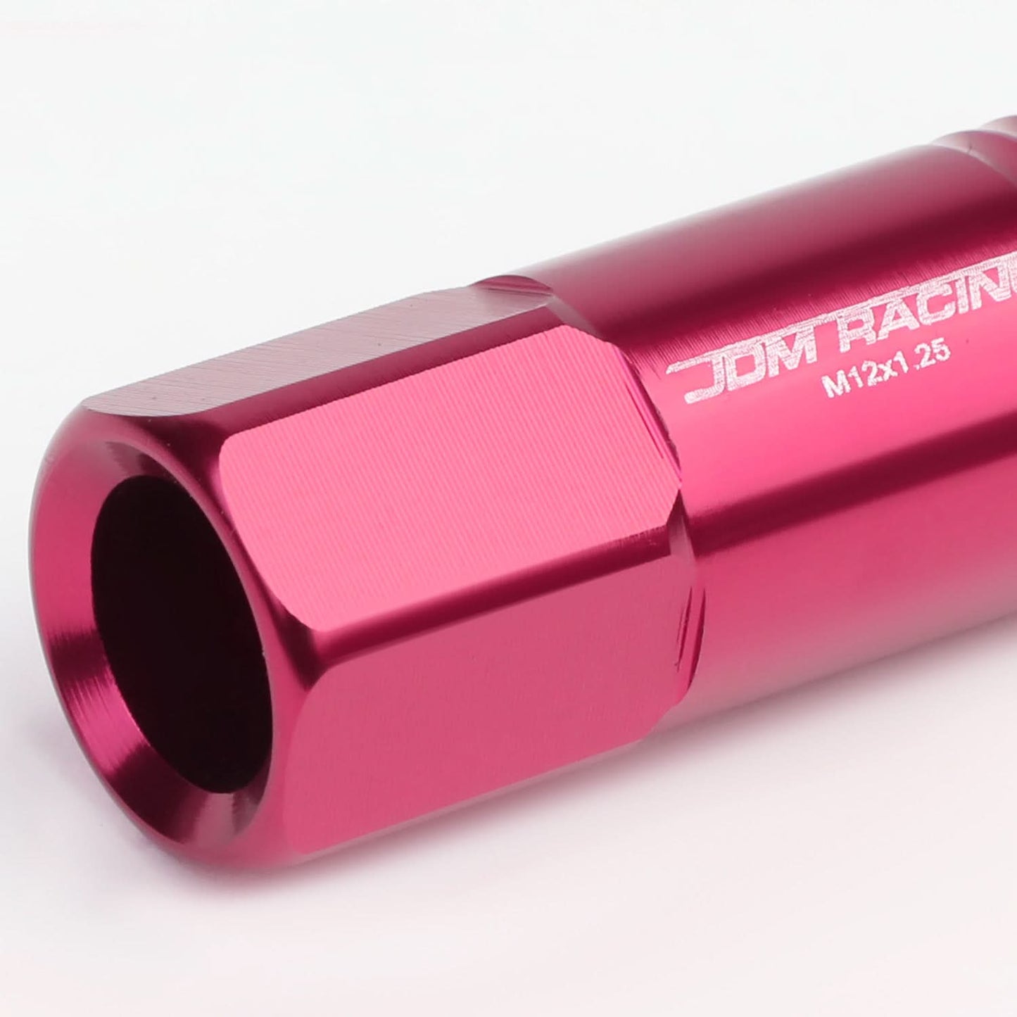 M12 x 1.25 Extended Aluminum Lug Nuts 60mm Pink 20pc Set