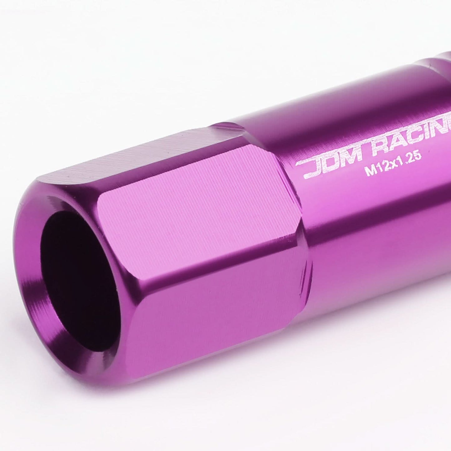 M12 x 1.25 Extended Purple Aluminum Lug Nuts - 20 Pack with Adapter