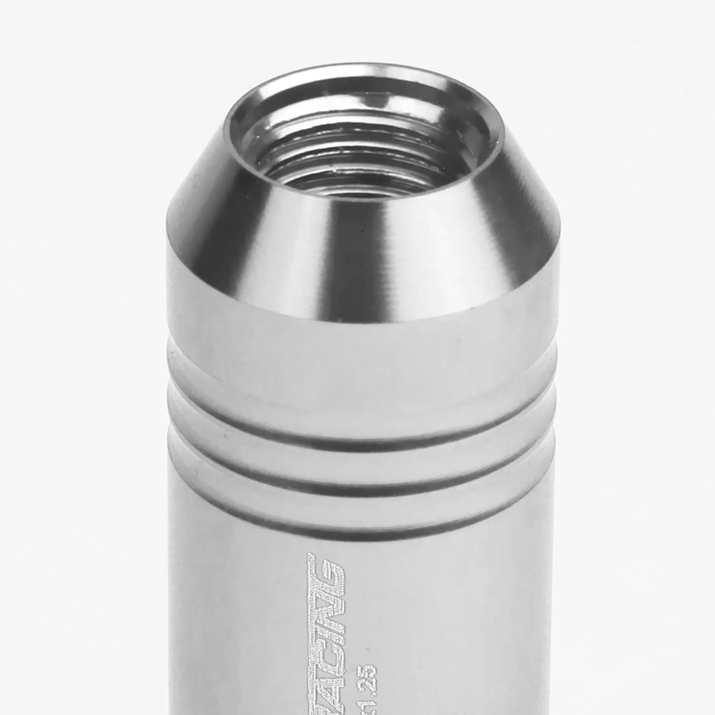 M12 x 1.25 Extended Rib Shank Lug Nuts 60mm Tall - Aluminum