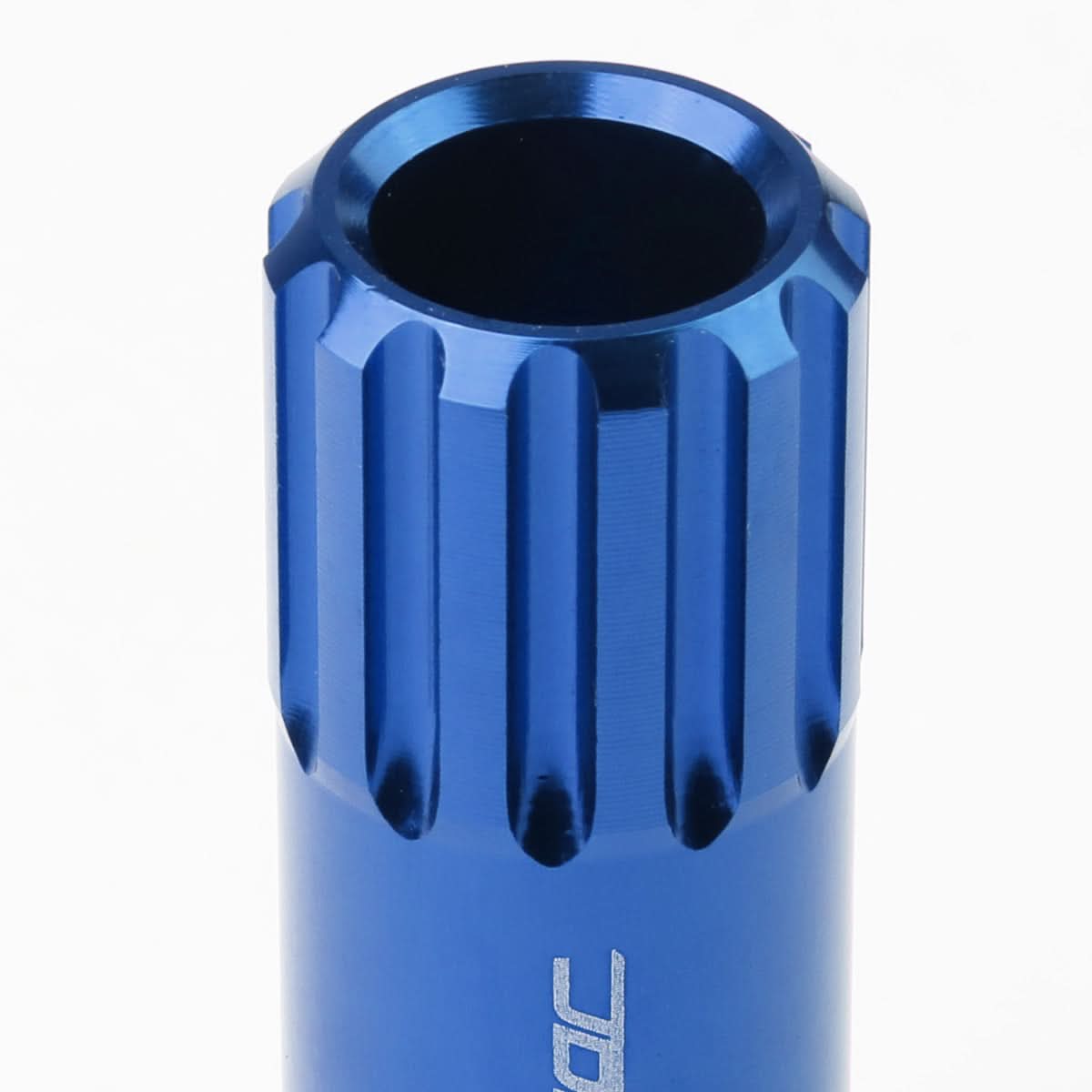 M12 x 1.25 Extended Open End Lug Nuts w/ Locks - Blue Aluminum