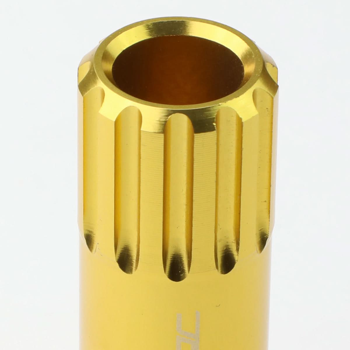 M12 x 1.25 Extended Open End Lug Nuts with Locks - Aluminum Gold