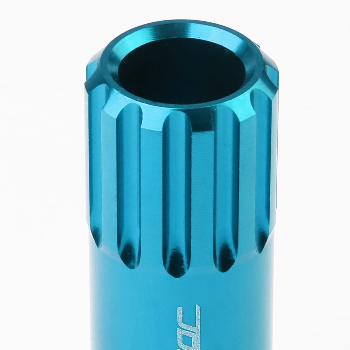 M12 x 1.25 Extended Aluminum Lug Nuts 16pc + 4 Locks Light Blue
