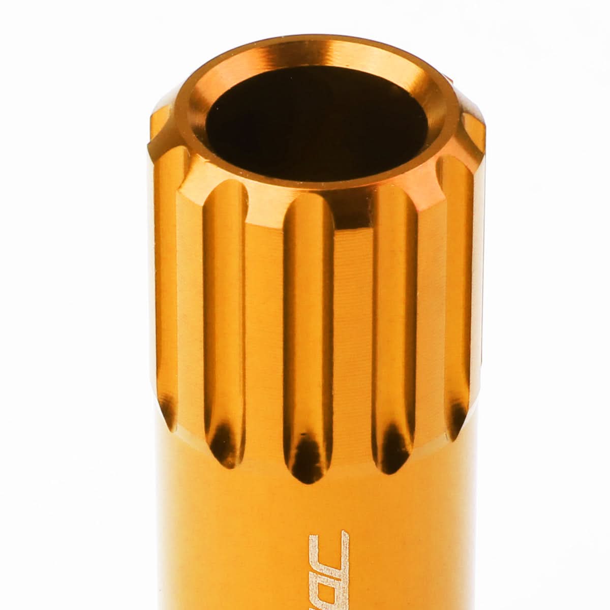 M12 x 1.25 Extended Aluminum Lug Nuts with Locks - Orange 16pc Set