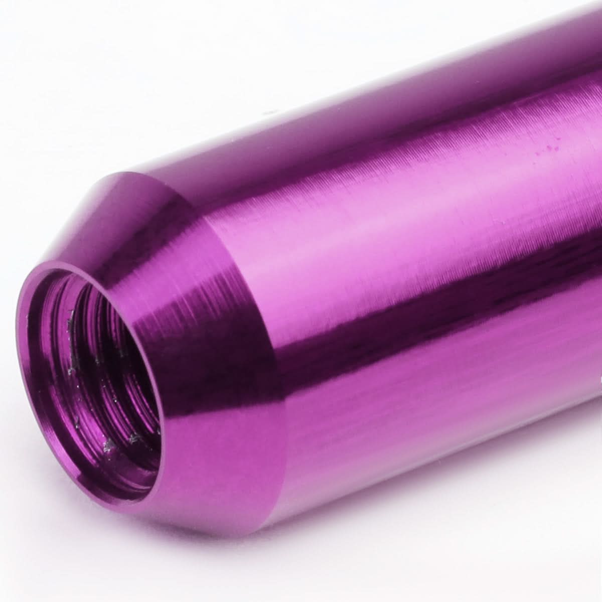 M12 x 1.25 Extended Open End Lug Nuts with Locks - Purple Aluminum