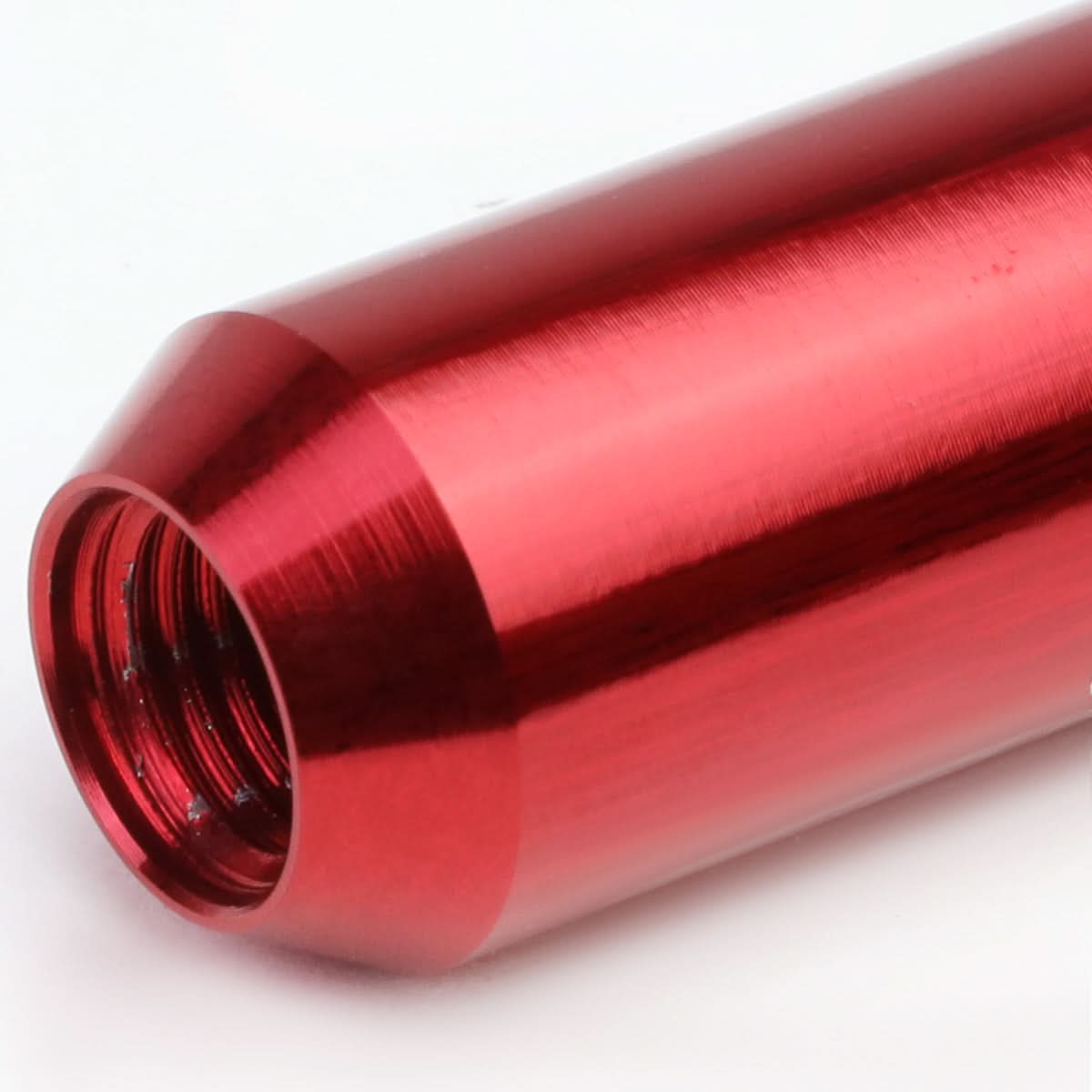 M12 x 1.25 Extended Aluminum Lug Nuts 60mm Red 16pc + 4 Locks