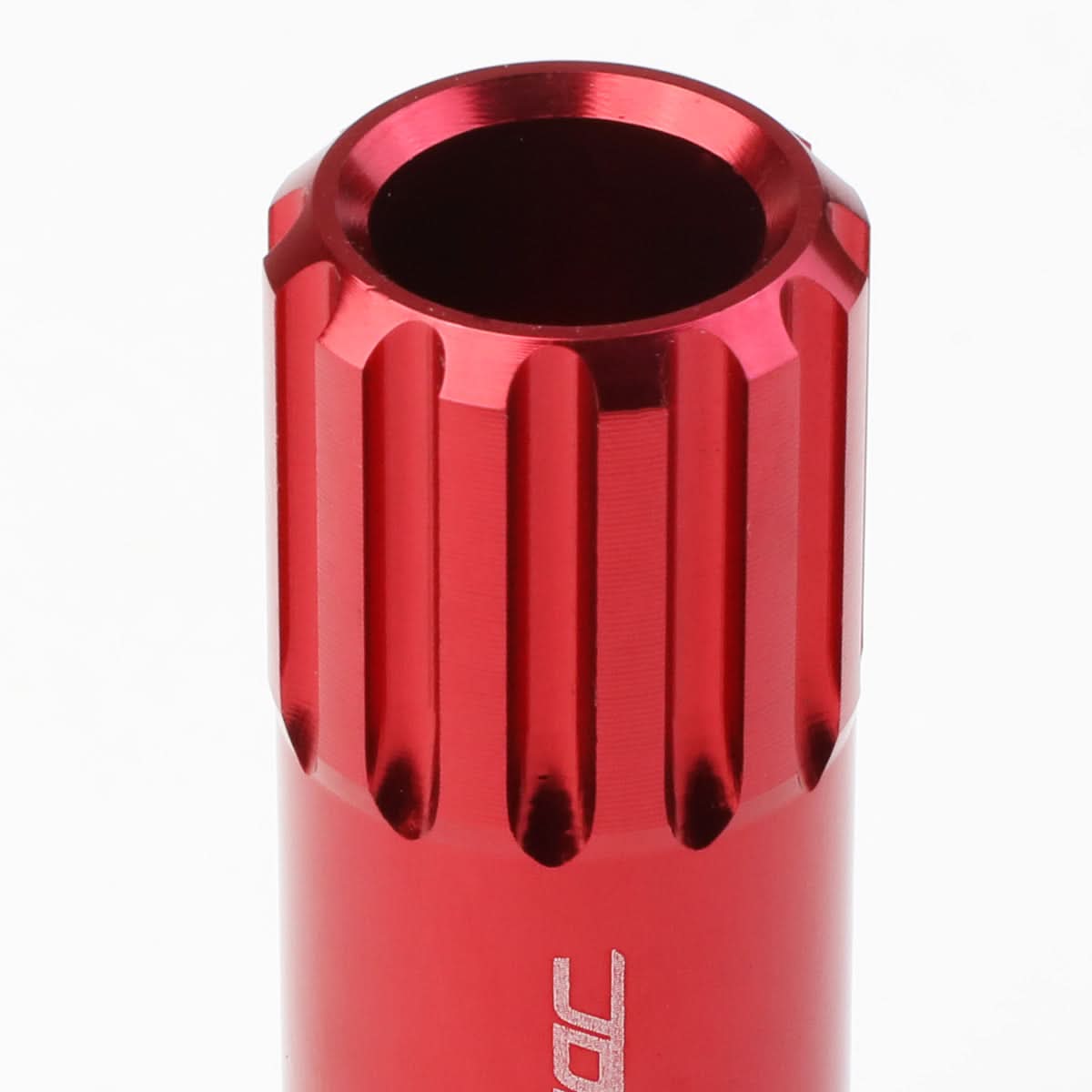 M12 x 1.25 Extended Aluminum Lug Nuts 60mm Red 16pc + 4 Locks