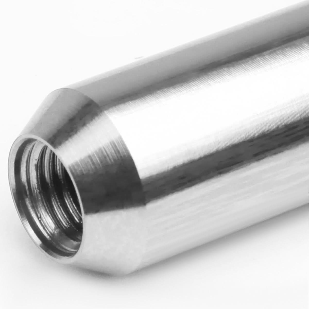 M12 x 1.25 Extended Aluminum Lug Nuts Set with Locks - Silver