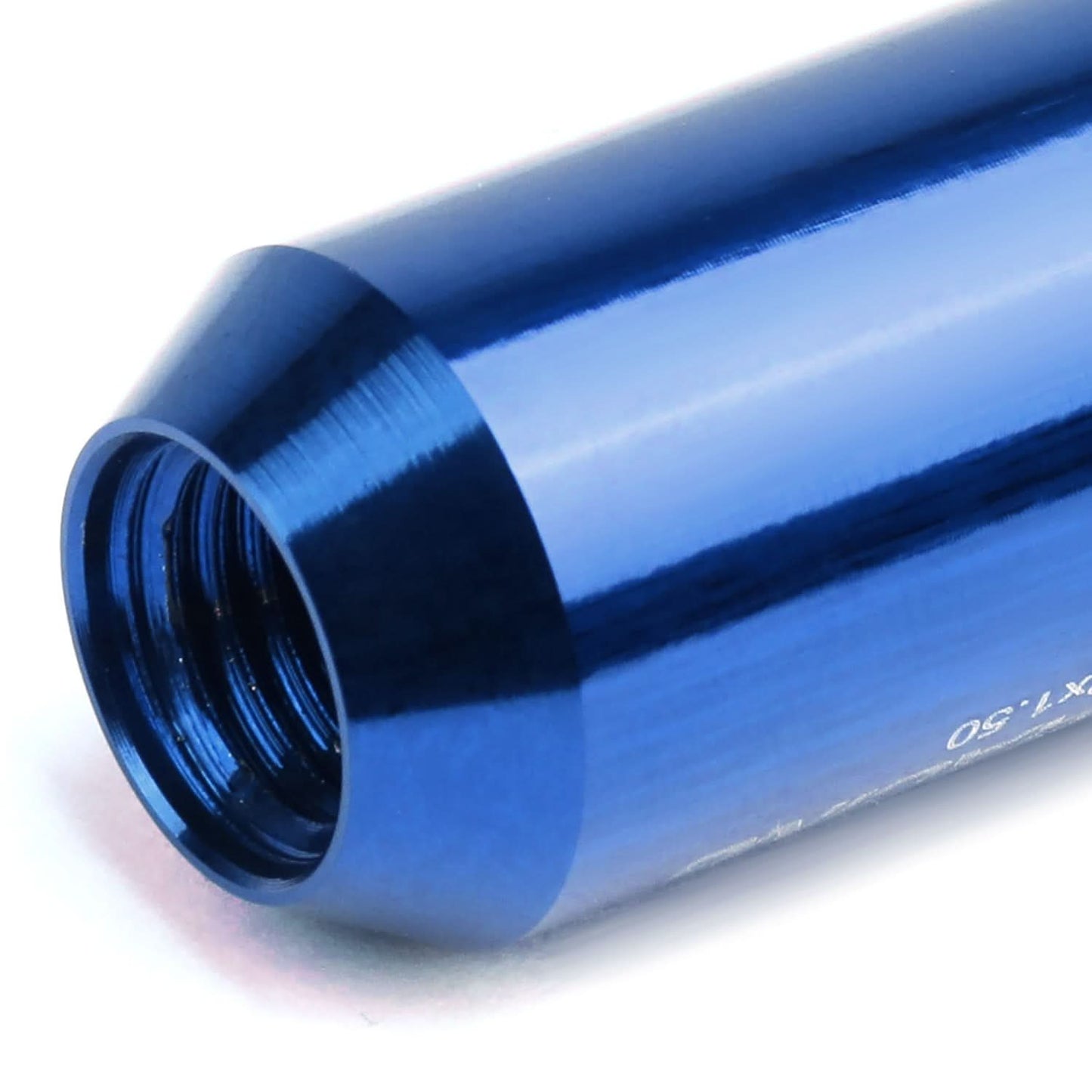 M12 x 1.5 Blue Aluminum Extended Lug Nuts with Locks 20pc Set