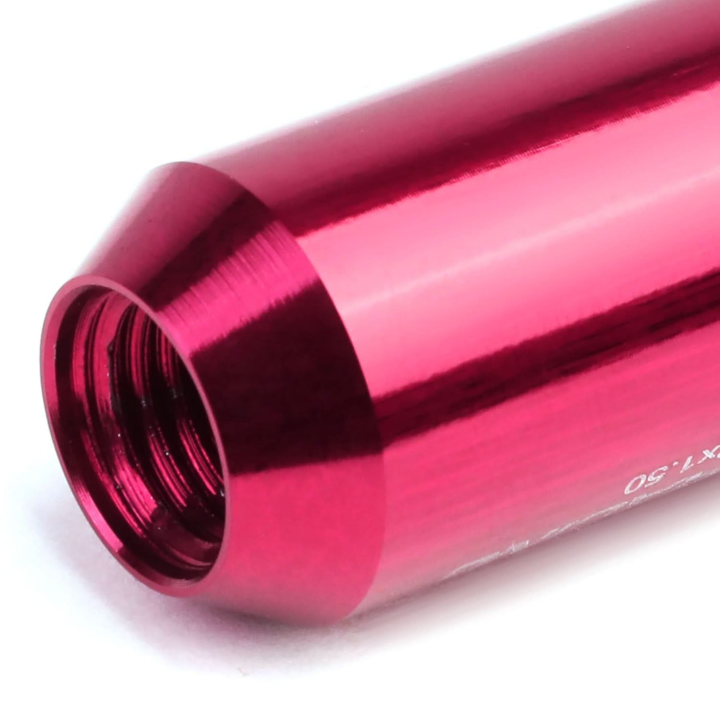 M12 x 1.5 60mm Extended Pink Lug Nuts Set - 16 Pcs + 4 Locks Aluminum
