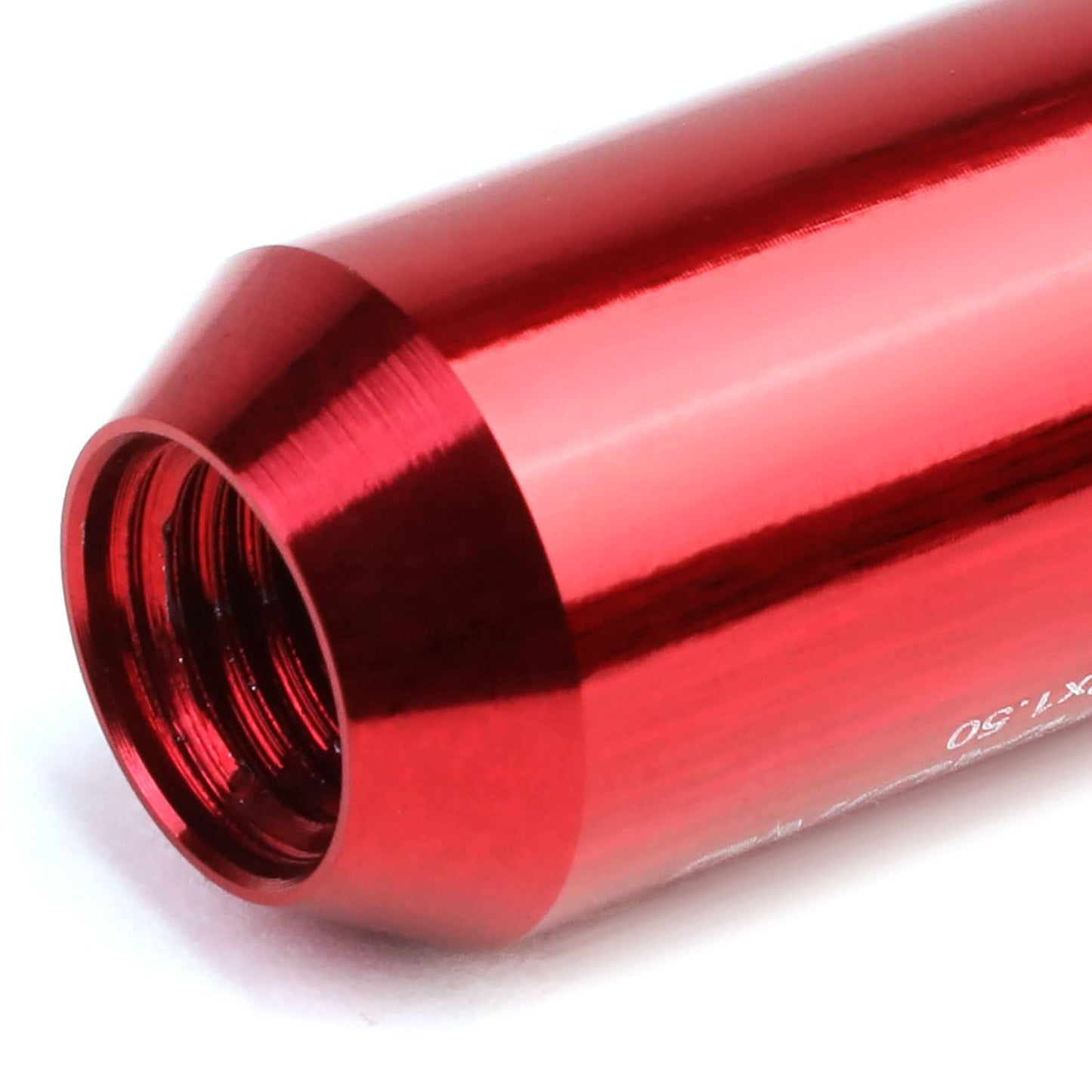 M12 x 1.5 Red Aluminum Extended Lug Nuts Set - 16 Pcs + 4 Locks
