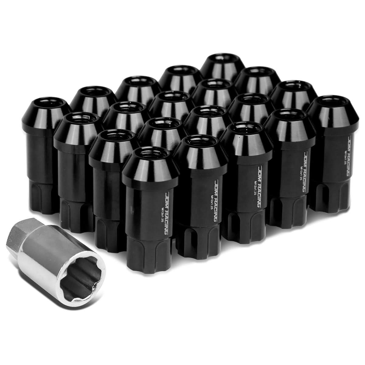 M12 x 1.25 L40 Style Extended Lug Nuts with Locks 20pc - Aluminum