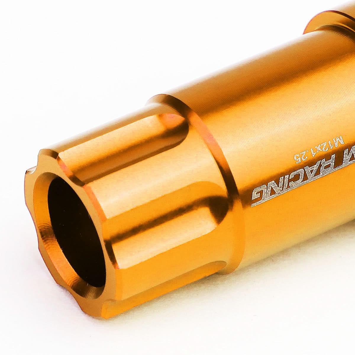 Universal L40 Style Extended Aluminum Lug Nuts M12x1.25 50mm 20pc Orange