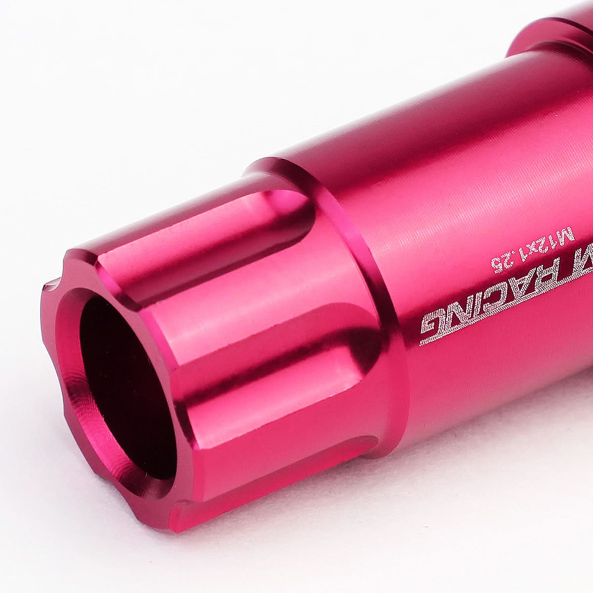 Universal L40 Style Extended Lug Nuts M12x1.25 Pink Aluminum 20pc Set