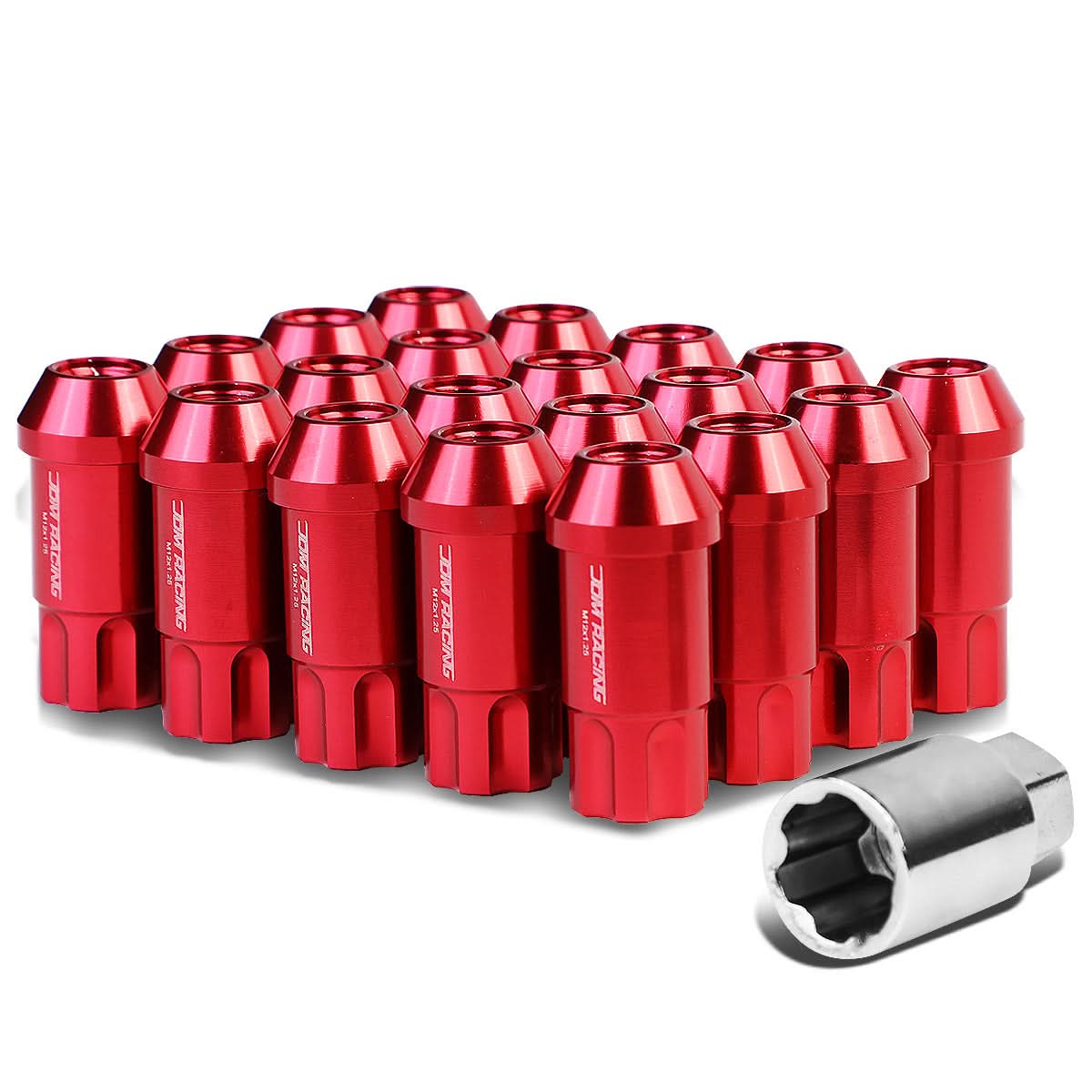 M12 x 1.25 L40 Style Extended Lug Nuts 20pc Set w/ Locks - Aluminum