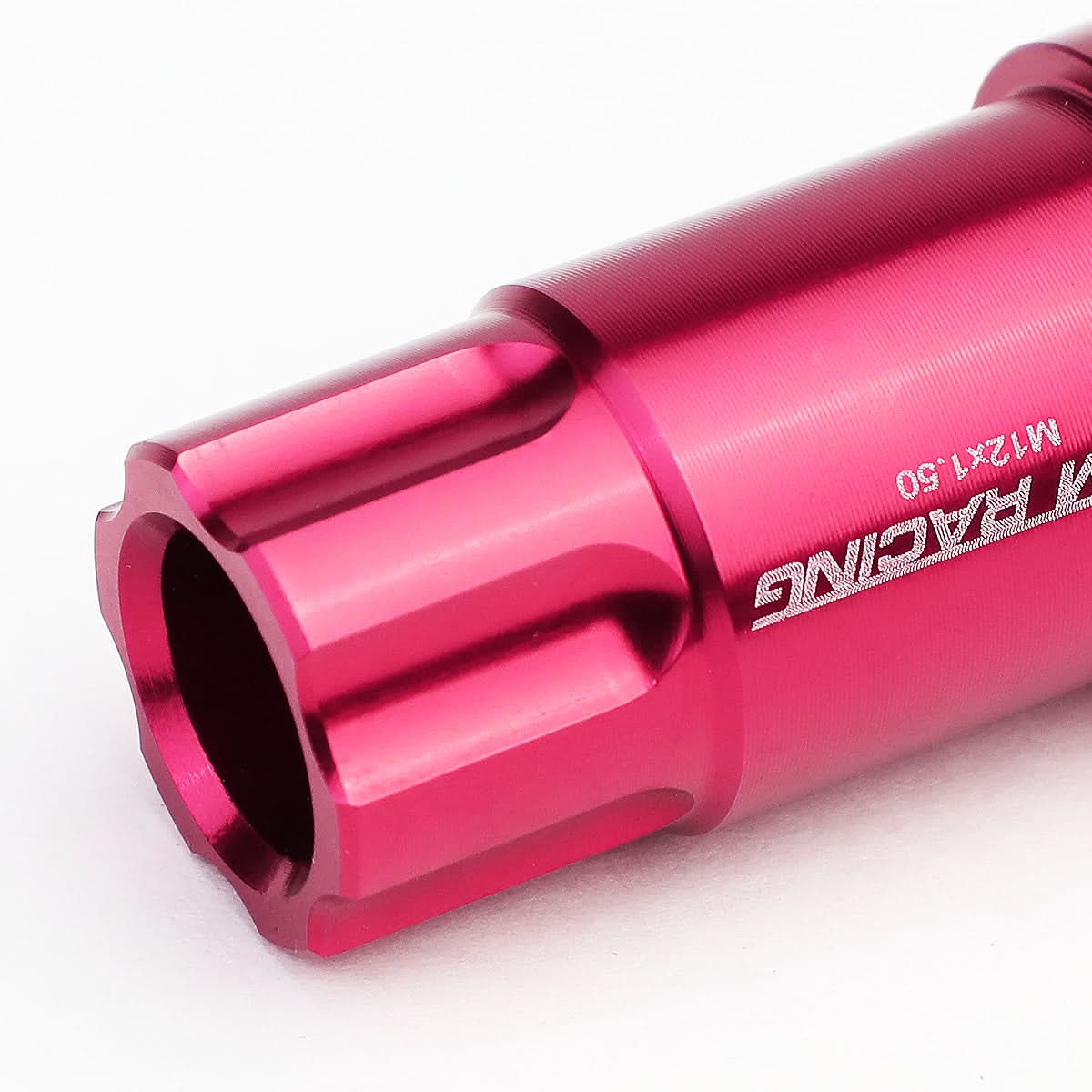 L40 Style Extended Open End Aluminum Lug Nuts M12x1.5 20pc Pink