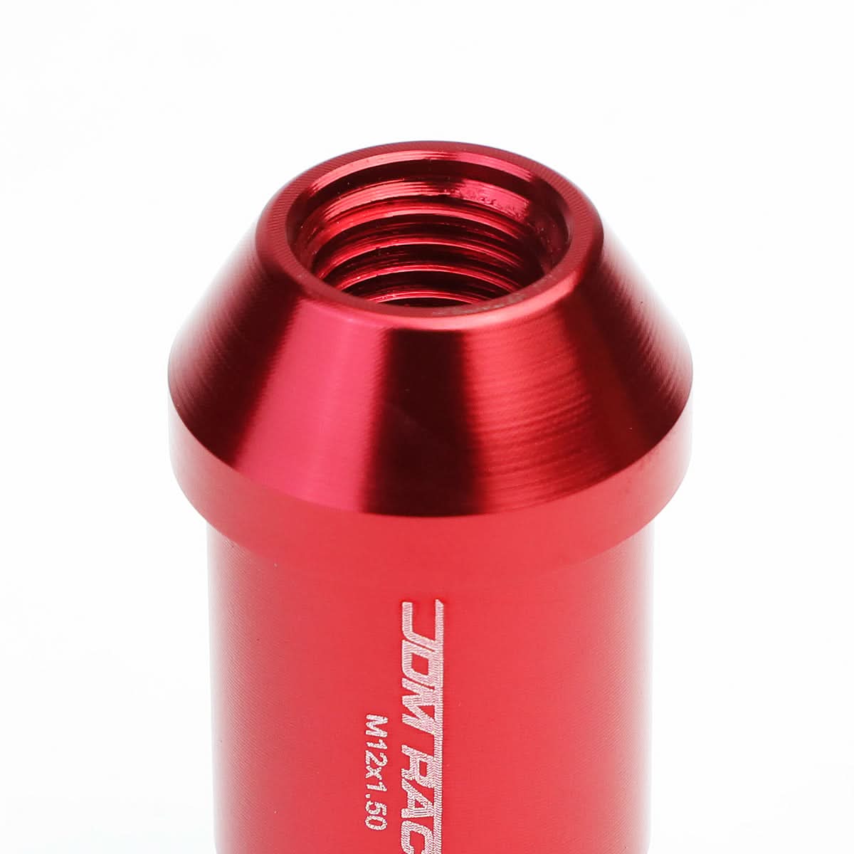 L40 Style Extended Lug Nuts Set w/ Locks M12x1.5 50mm Red Aluminum