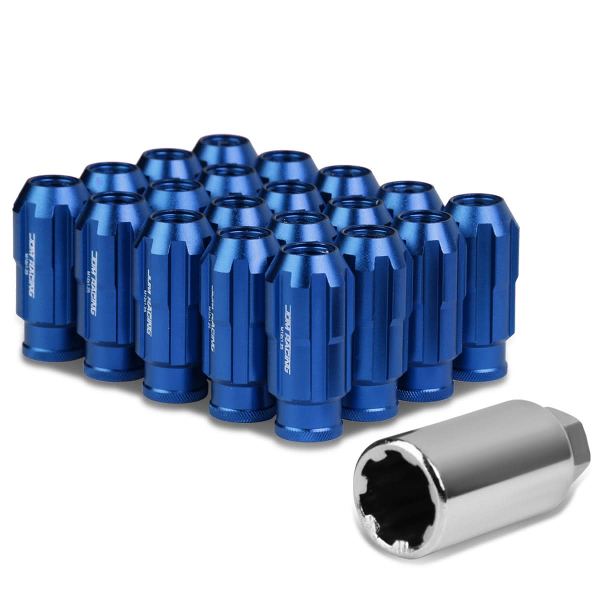 Extended Spline Lug Nuts M12 x 1.25 20pc Set with Locks Aluminum