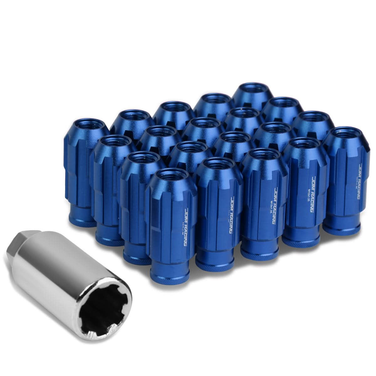 Extended Spline Lug Nuts M12 x 1.25 20pc Set with Locks Aluminum