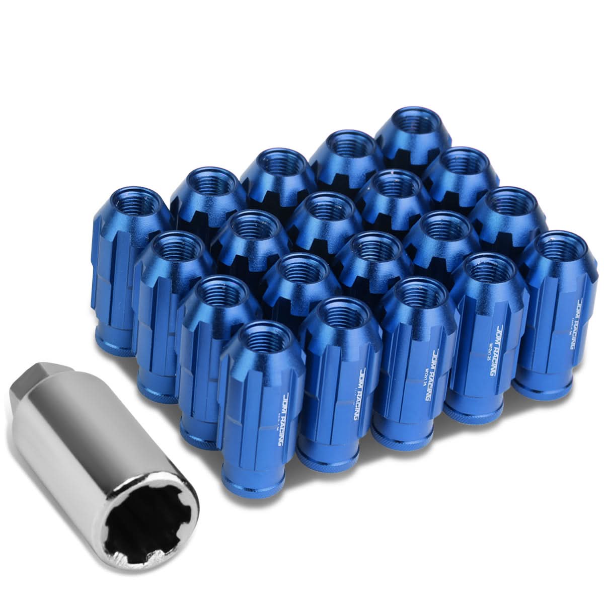 Extended Spline Lug Nuts M12 x 1.25 20pc Set with Locks Aluminum