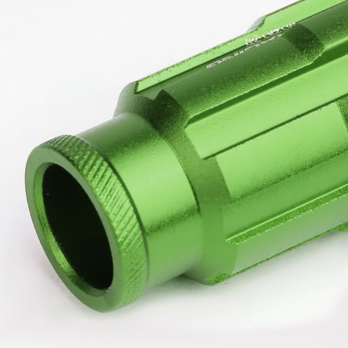 M12 x 1.25 Spline Lug Nuts Extended Open End Green Aluminum 20pc