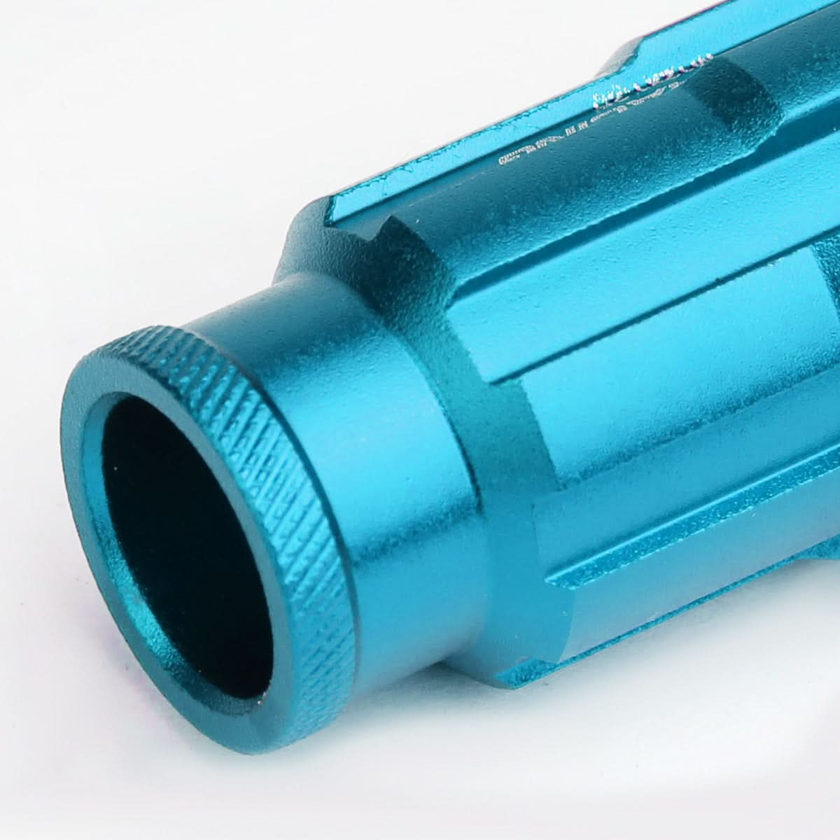 Spline Extended Aluminum Lug Nuts M12x1.25 50mm Light Blue 20pc w/ Locks