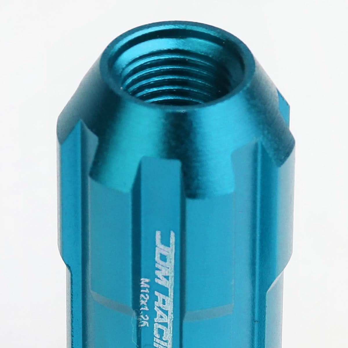Spline Extended Aluminum Lug Nuts M12x1.25 50mm Light Blue 20pc w/ Locks