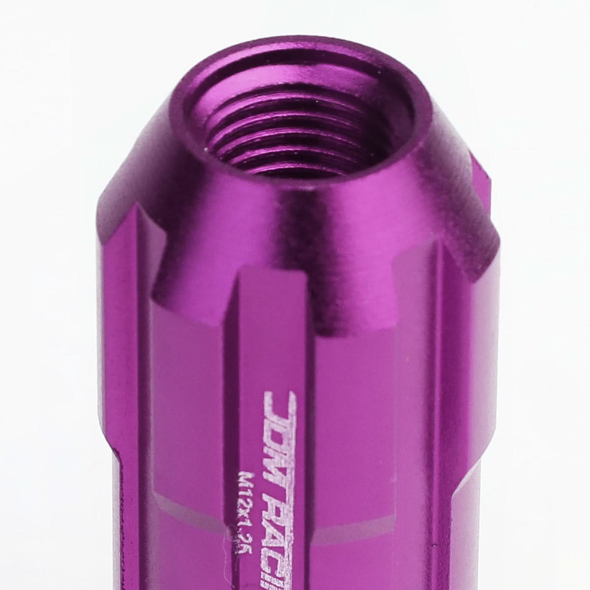 M12 x 1.25 Purple Spline Lug Nuts 50mm Extended Open End 20pc w/ Locks