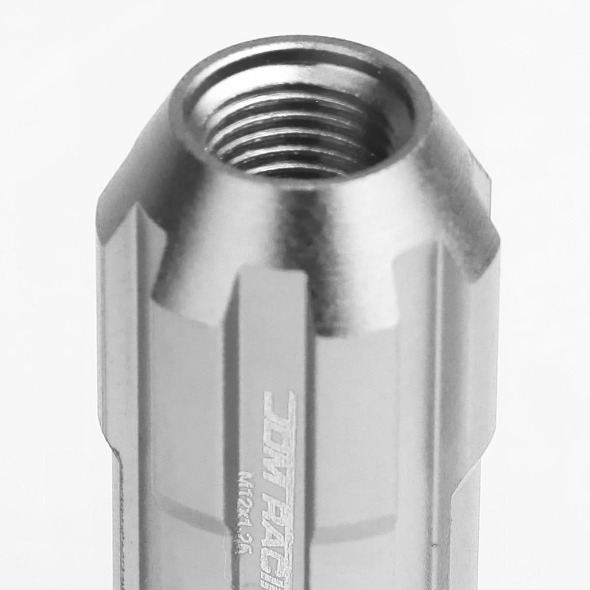 M12 x 1.25 Spline Style Extended Lug Nuts with Locks - Aluminum