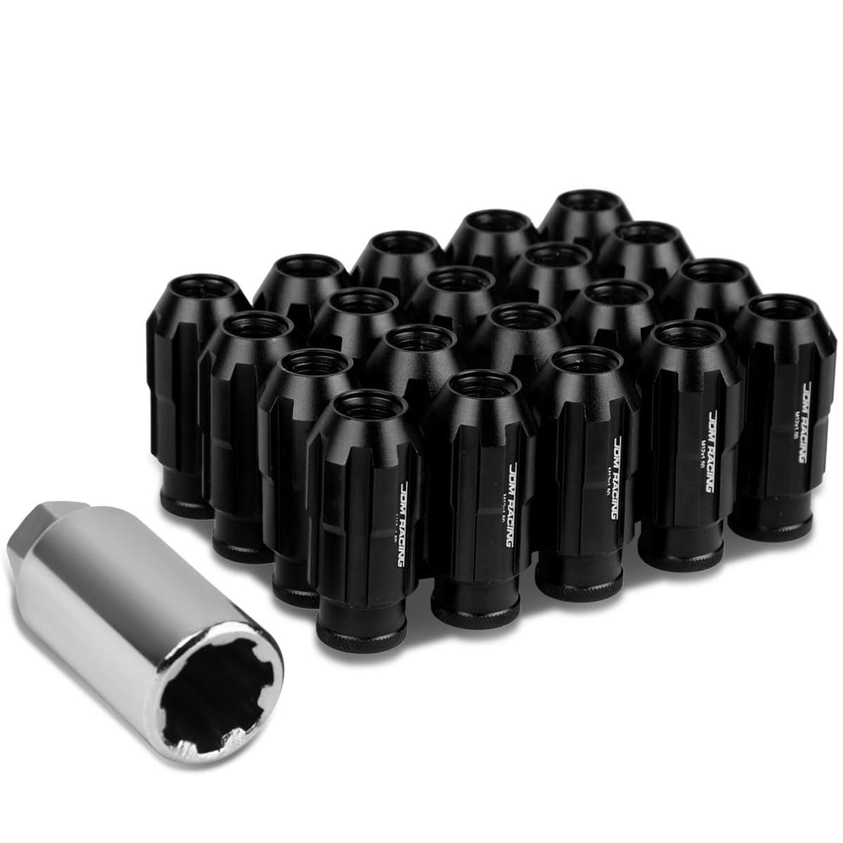 M12 x 1.5 Spline Extended Lug Nuts with Locks - Aluminum