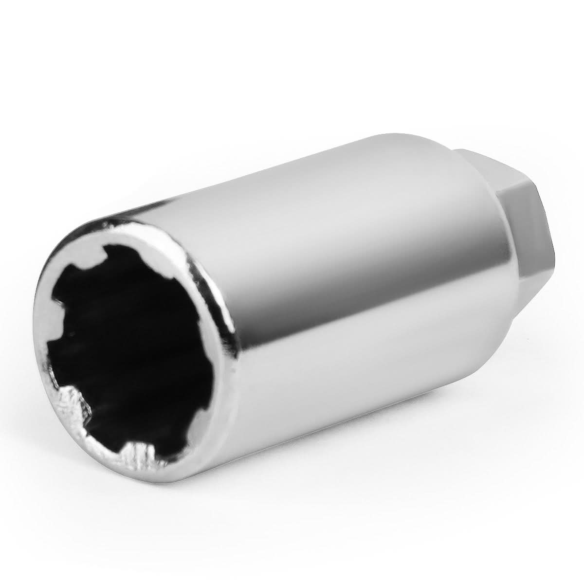 M12 x 1.5 Spline Extended Lug Nuts with Locks - Green Aluminum