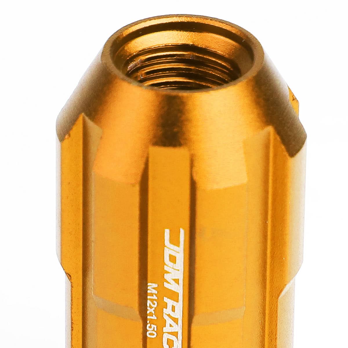Spline Style Extended Lug Nuts M12x1.5 20pc Set w/ Locks - Orange Aluminum