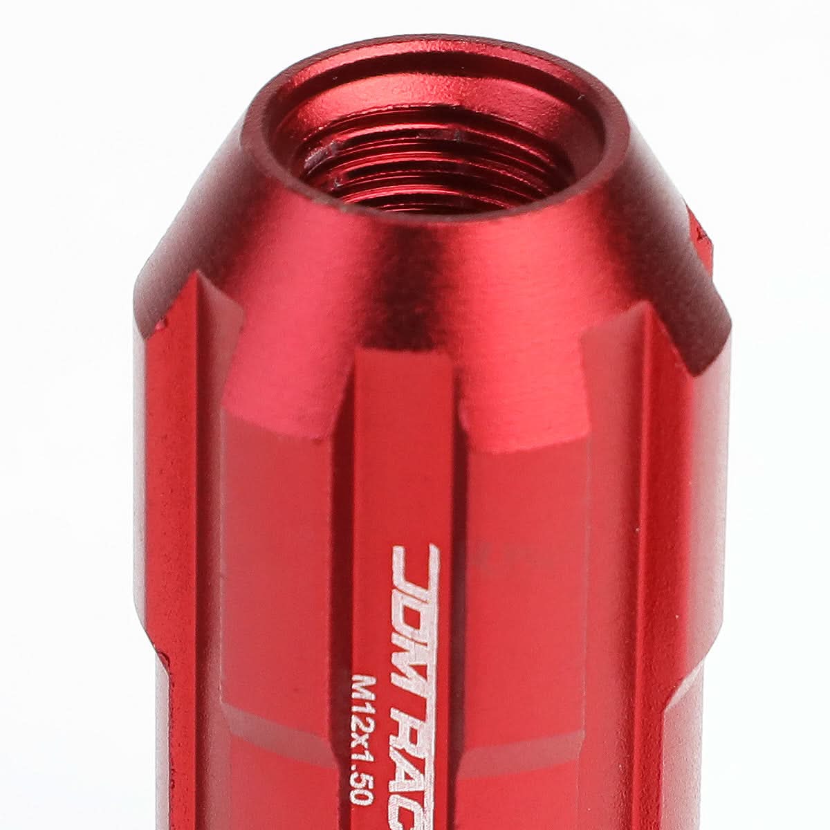 Aluminum Spline Lug Nuts M12 x 1.5 50mm Extended Open End 20pc Red