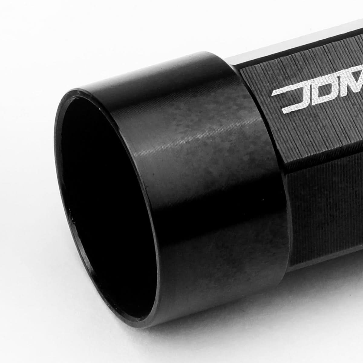 M12 x 1.25 Aluminum Lug Nuts 20pc Set Extended Black Acorn